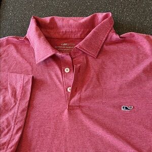 Vineyard Vines Red Pinstripe Polo Shirt